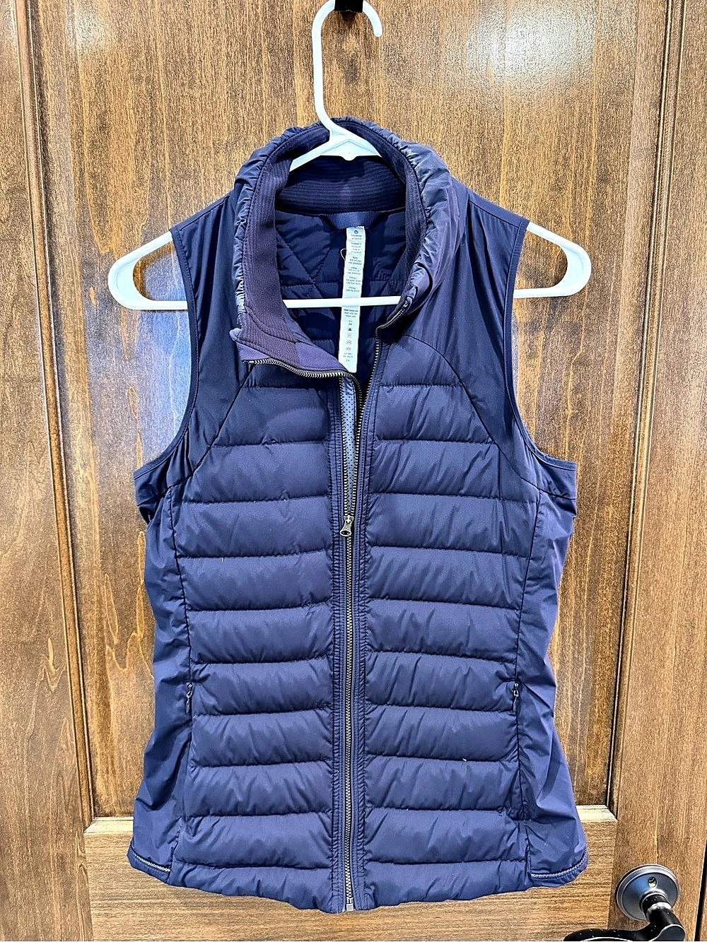 lululemon Down For It All Vest Quilted Down Vest in Blue Size 6